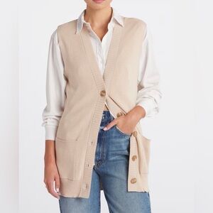 Button-Front Knit Vest Cardigan in Light Beige, stitch fix